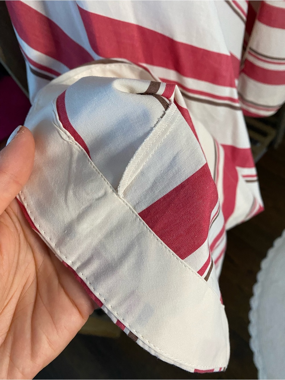 ZARA Cream Red Brown Diagonal Stripe A-Line Asymmetric Skirt! 🌺 - Picture 14 of 16